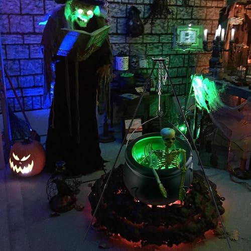 Black Plastic Cauldron with Lights 130cm B152