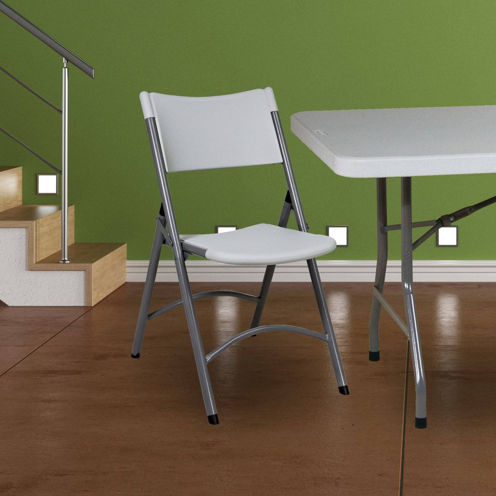 White/Grey Plastic Resin Chair 4 Pack O854