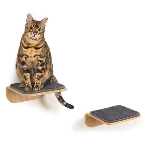 Cat Wall Shelves and Perch with Scratching Cushion S958348