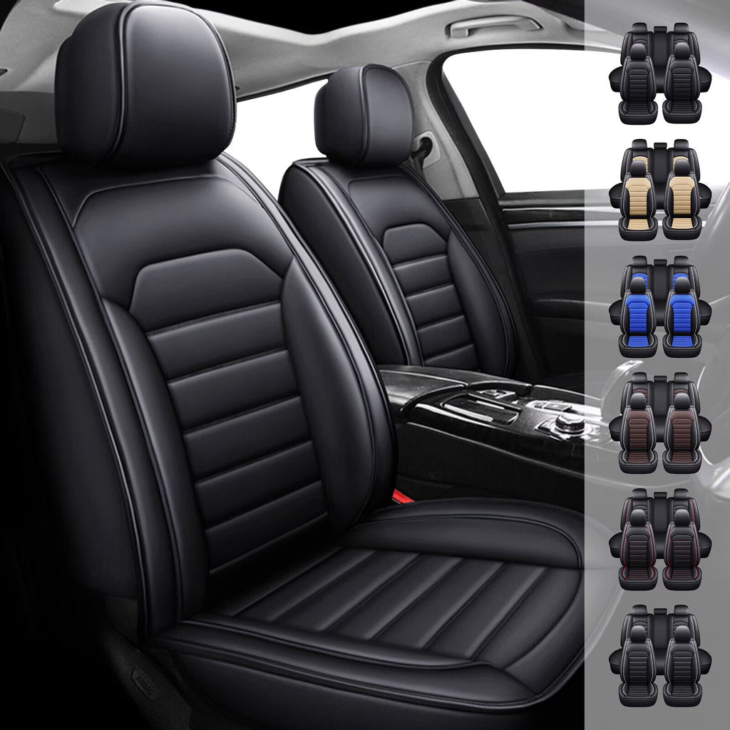 Black Waterproof Pu Leather Full Set Car Seat Covers C5230