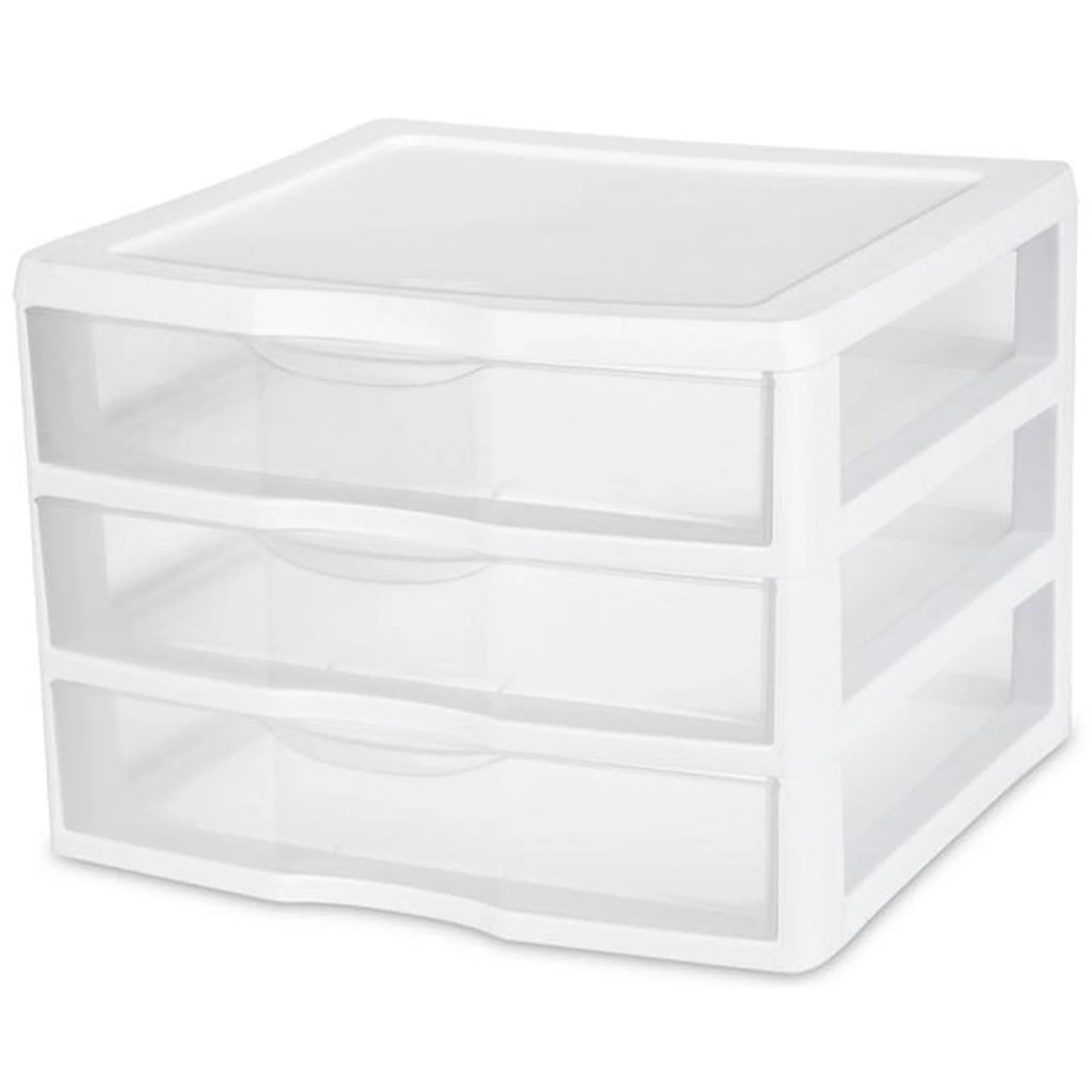 Clear Plastic 3 Drawer Storage System, 3 Pack S992