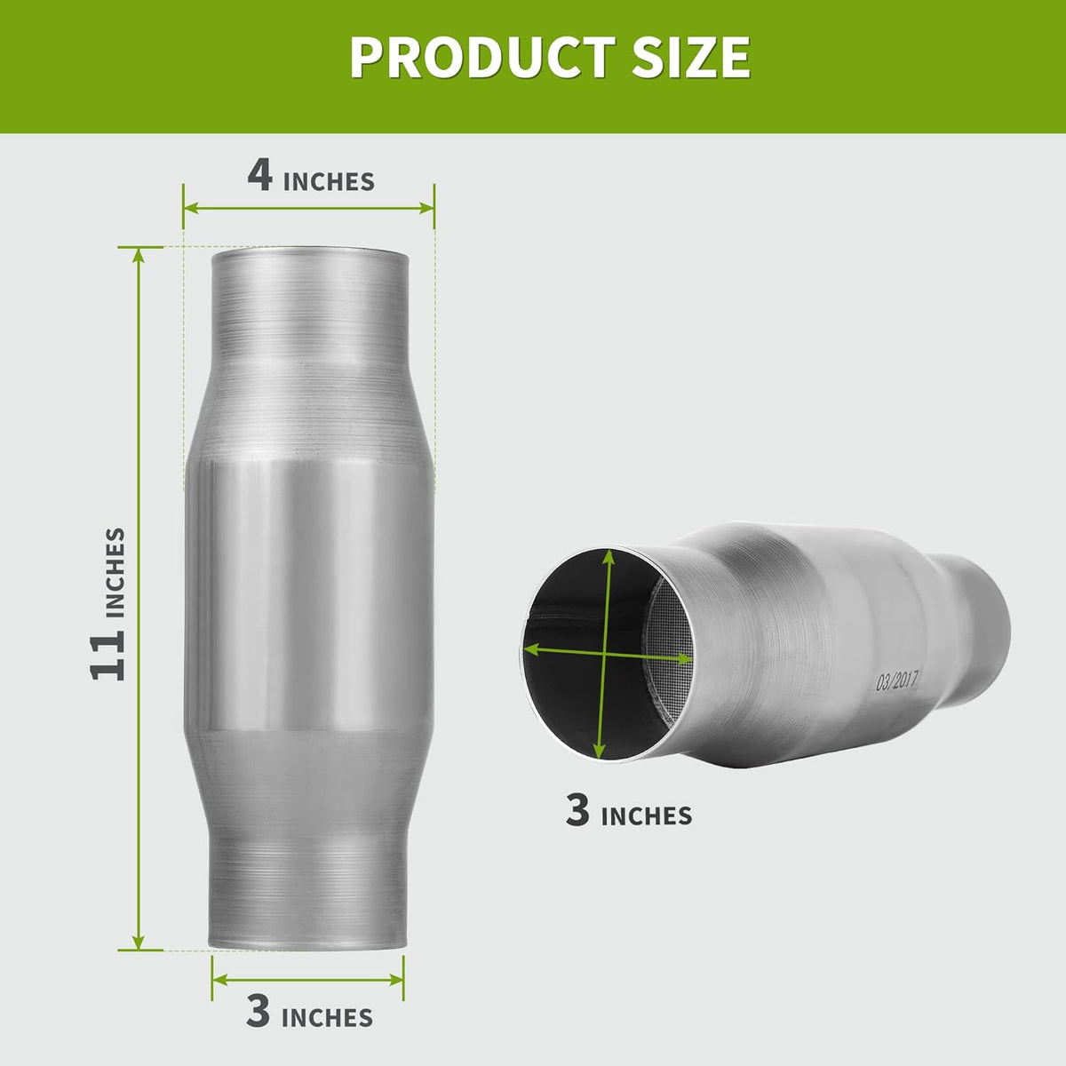 3" Inlet/Outlet Universal Fit Catalytic Converter Pack of 2 P8003