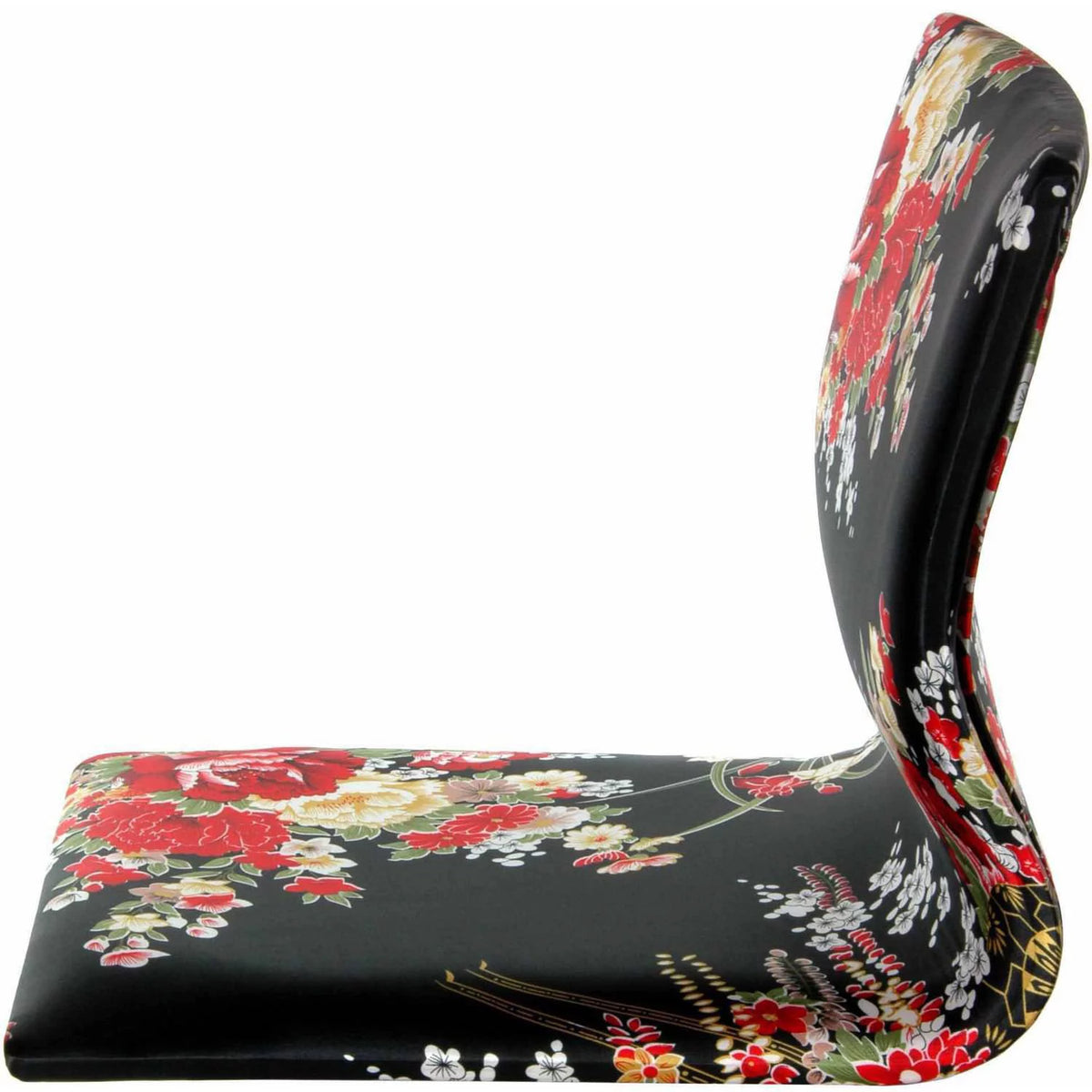 Black & Red Hibiscus Meditation Backrest Chair R16501