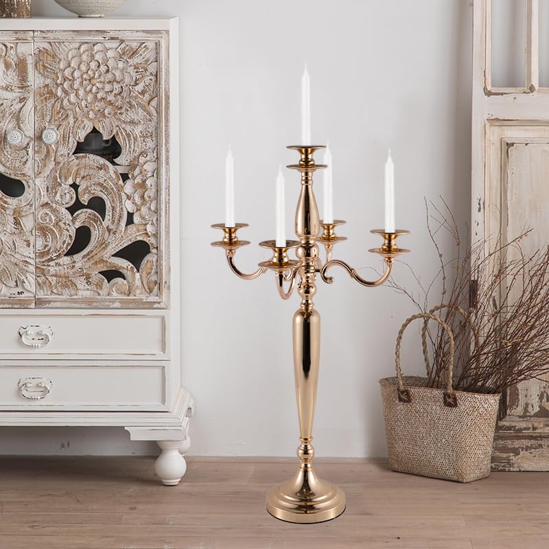 Black 4Pcs Metal Candelabra Candle Holder K316