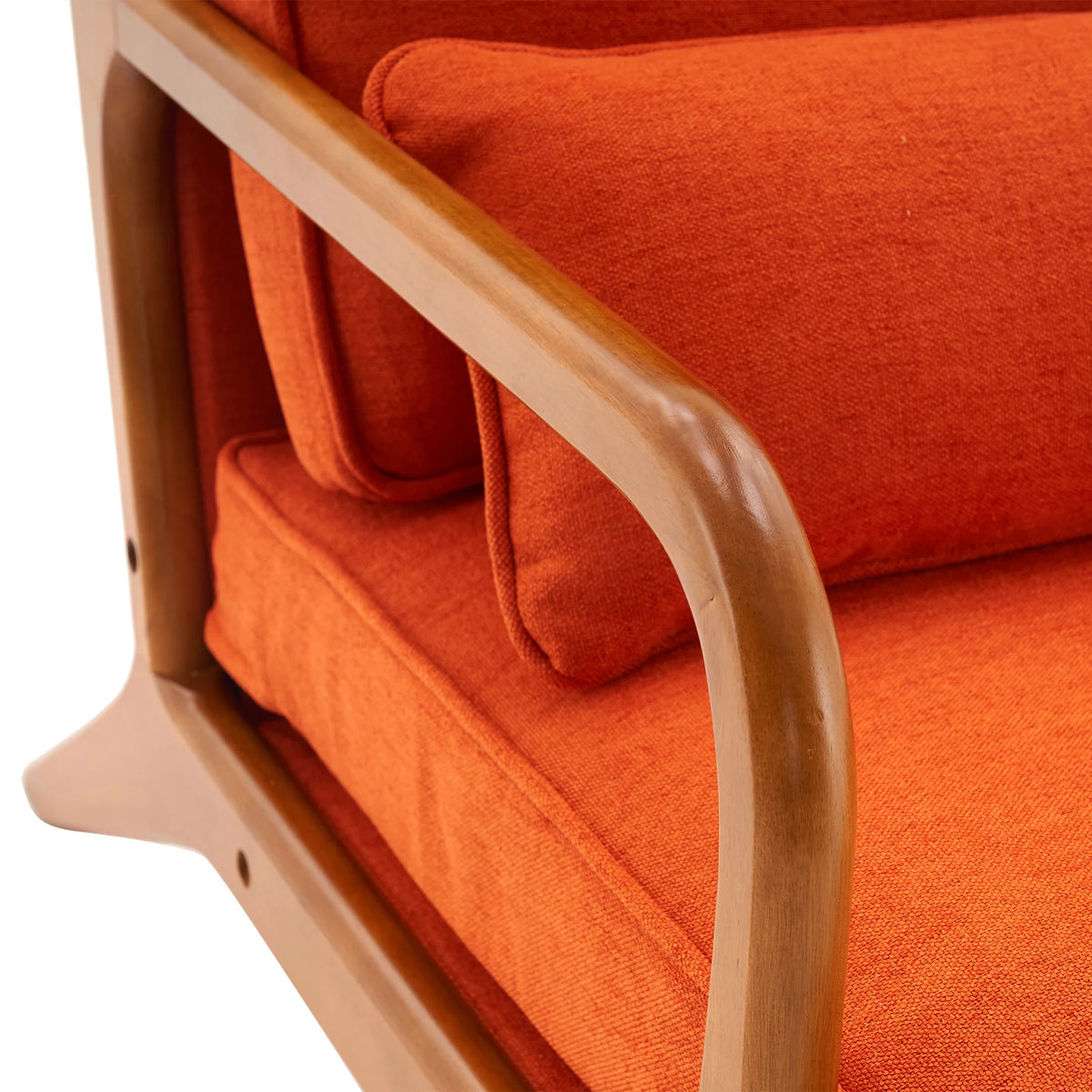 Oak Upholstered Armrest Lounge Chair S25805
