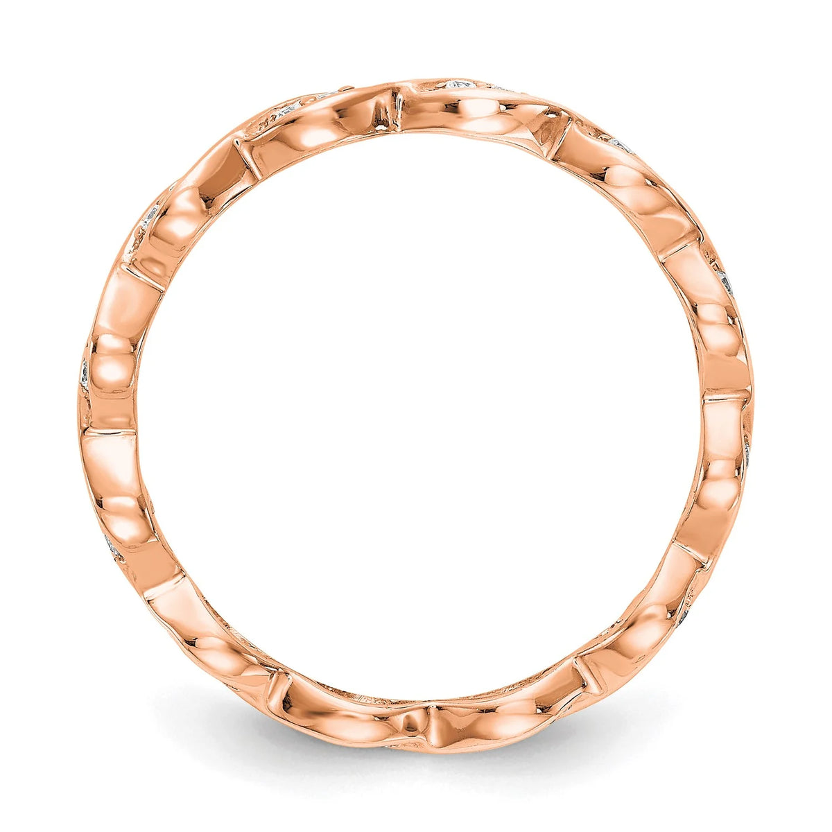 14k Rose Gold Diamond Eternity Wedding Band Ring Size 9 - 1/2 Ct. B63245
