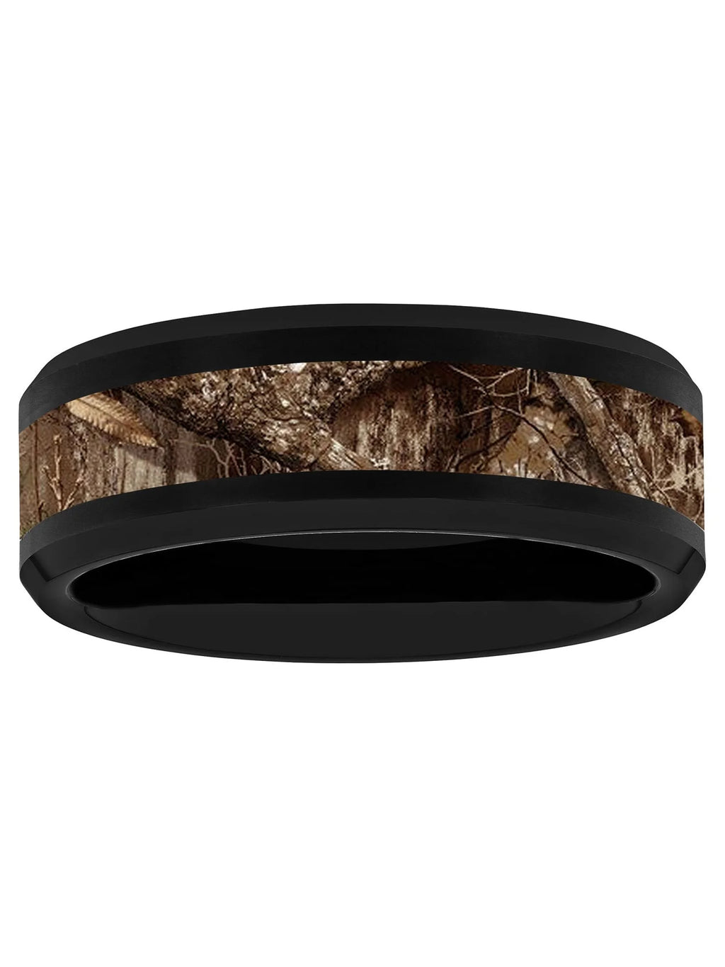 Black Tungsten Brown Camo Center 8MM Wedding Band N54258