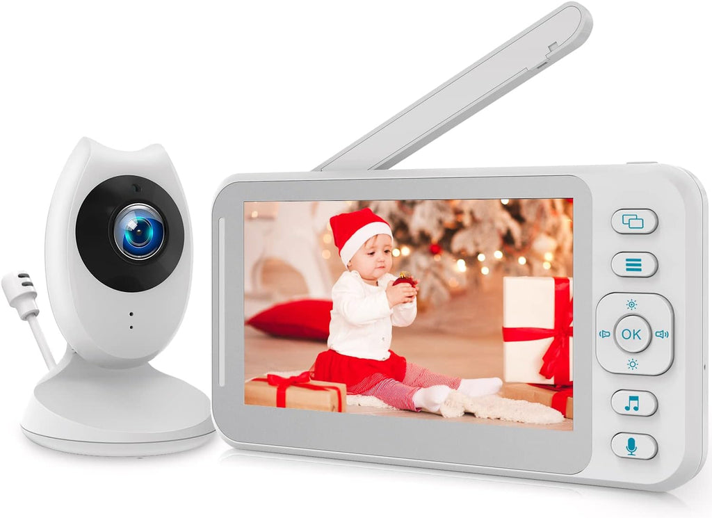 4.3 inch Video Baby Monitor with Camera and Audio, Night Vision, 2-Way Audio, Temperature Sensor, VOX Mode, 8 Lullabies, Pack of 2 G963465