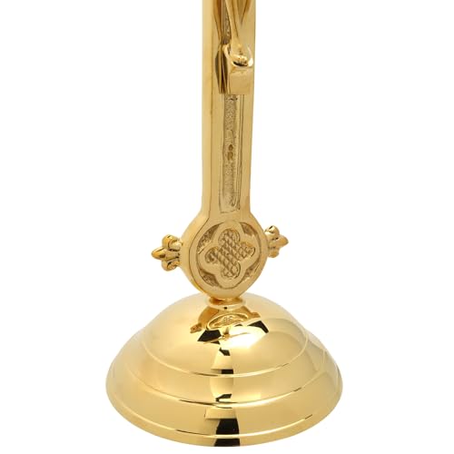 Brass Catholic Crucifix 12.5 by 7 Inches R4736