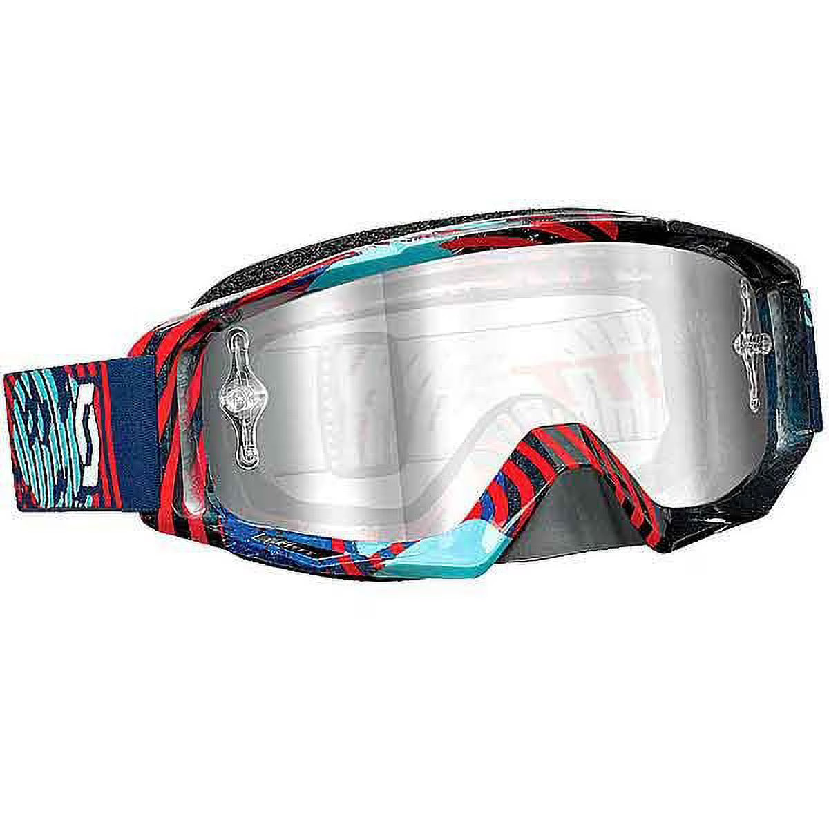 Vinyl Blue/Red/Chrome Lens MX/Offroad Goggles S9451