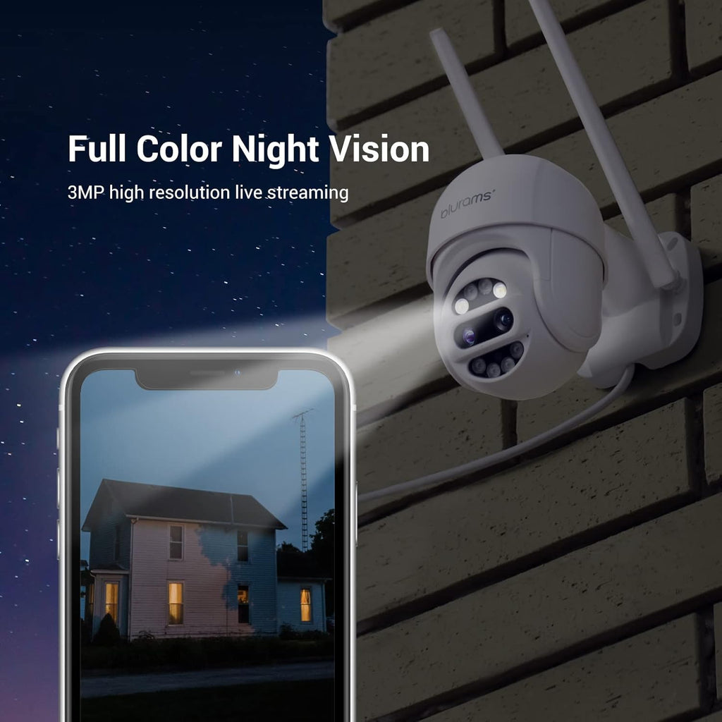 3MP Dual-Lens Outdoor Security Camera with Motion Tracking D97896