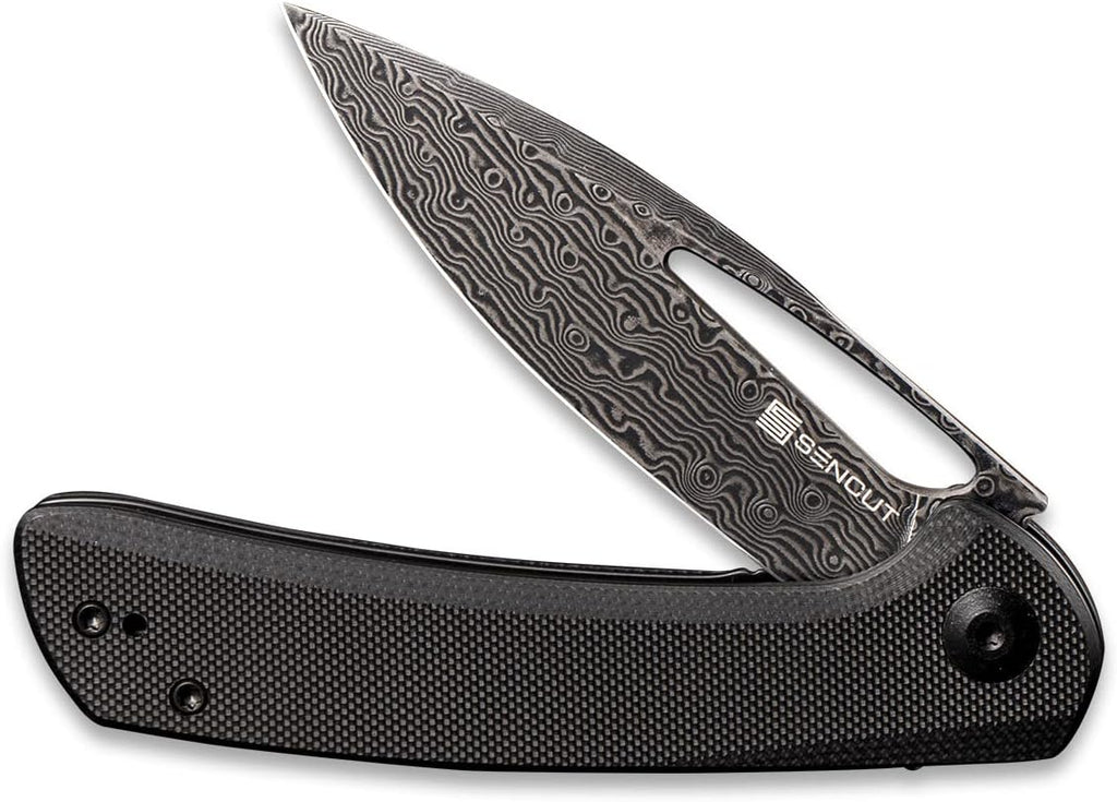 Folding Pocket Knife with Clip, 3.47 inch 9Cr18MoV Blade, Micarta Handle, Gray A491