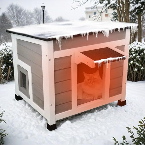 Insulated Weatherproof Cat House with Asphalt Roof Z1575