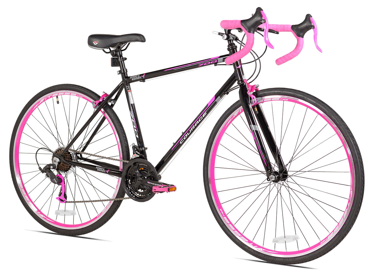 700c Women's Road Bike, Pink and Black P98555