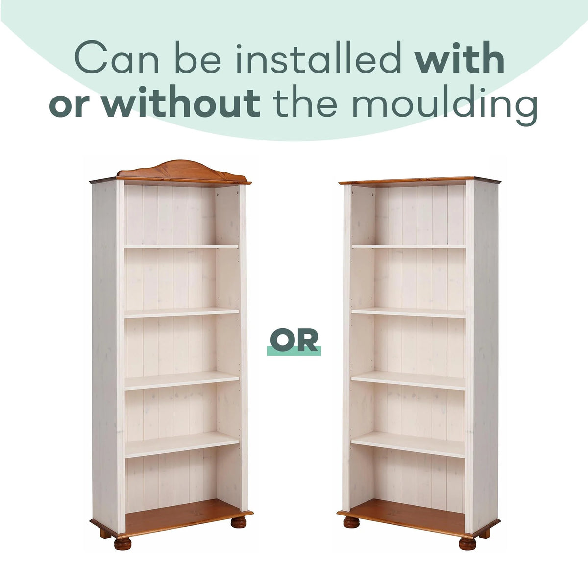 5 Shelf Open Bookcase, White and Honey Z697