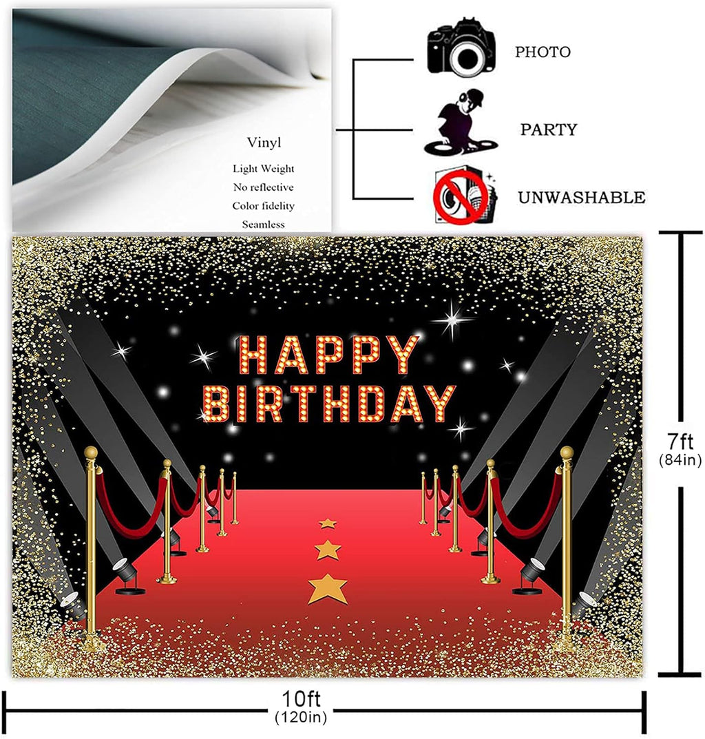 Red Carpet Birthday Backdrop Banner (7x5ft) C6948