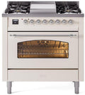 36 Dual Fuel Propane Gas Range Antique White Chrome Trim U8468