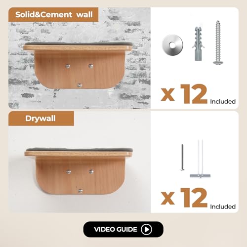 Cat Wall Shelves and Perch with Scratching Cushion S958348