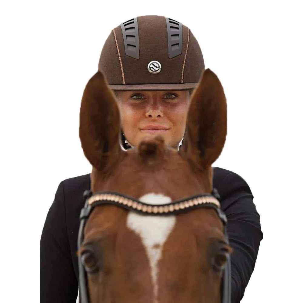 Brown Microfiber Helmet Z1474