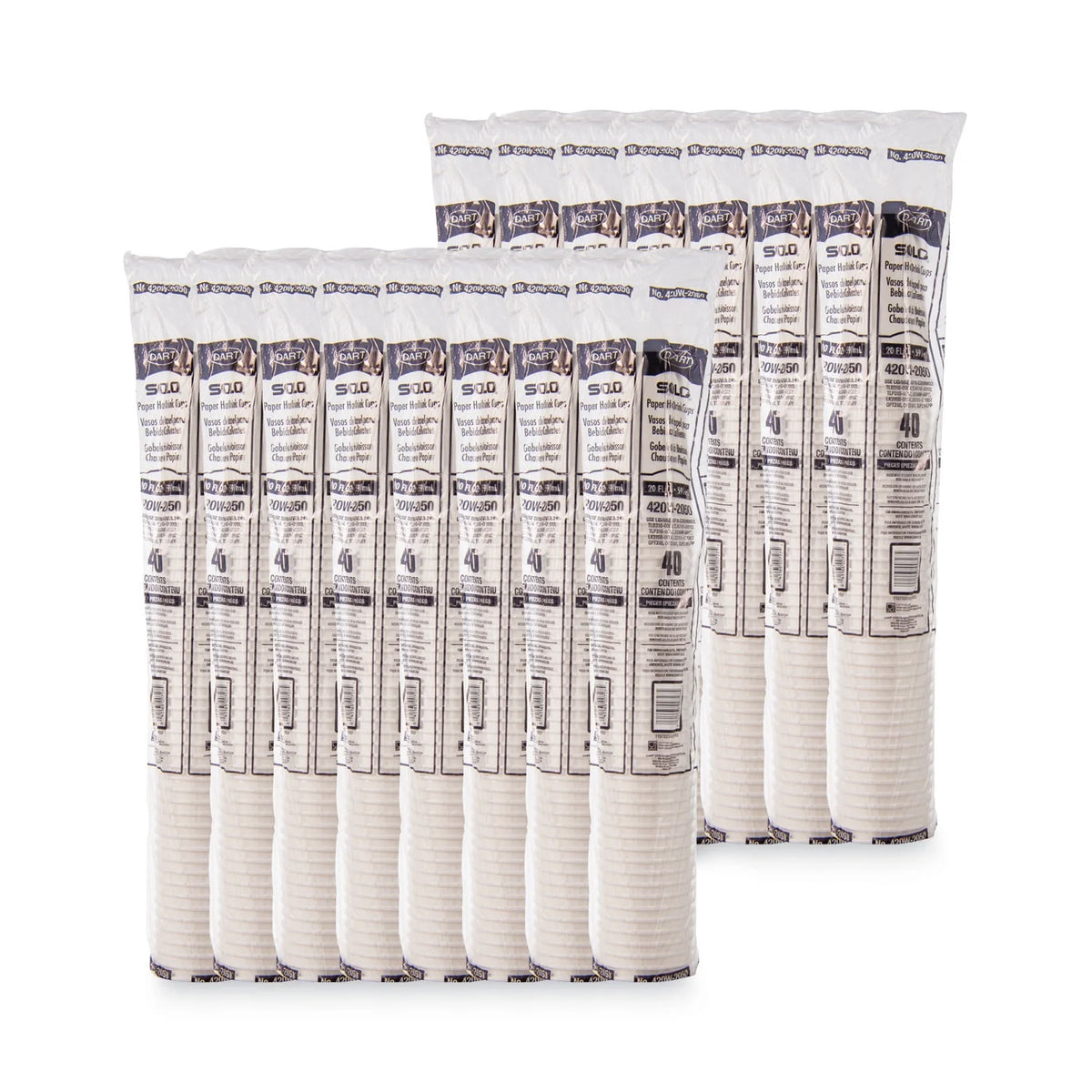 20 oz White Poly Paper Hot Cups J111444