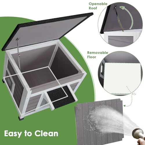 Insulated Weatherproof Cat House with Asphalt Roof Z1575