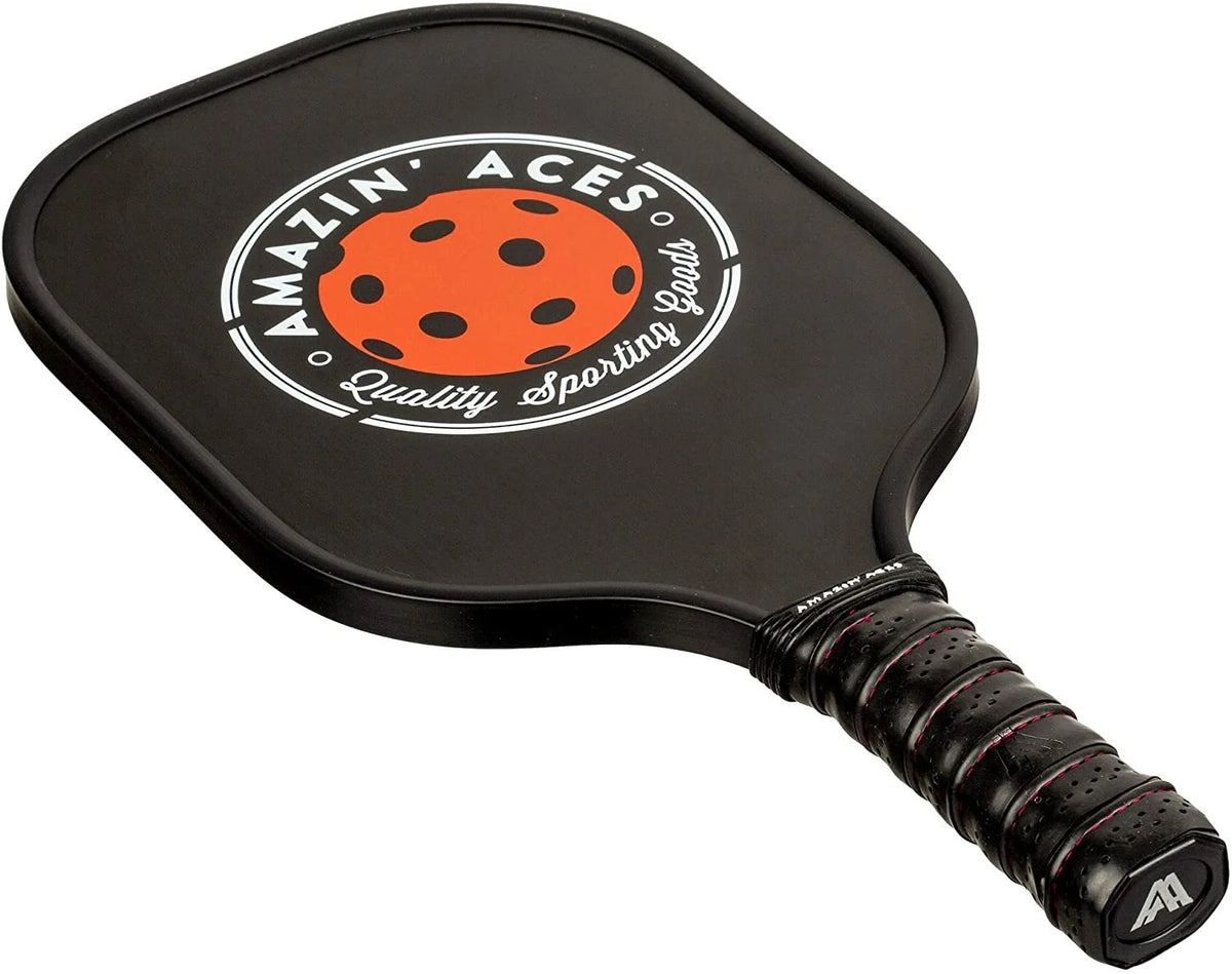 Two Graphite Pickleball Paddles Set with Four Balls and Mesh Carry Bag Z475