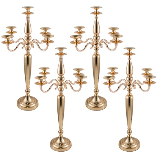 Black 4Pcs Metal Candelabra Candle Holder K316