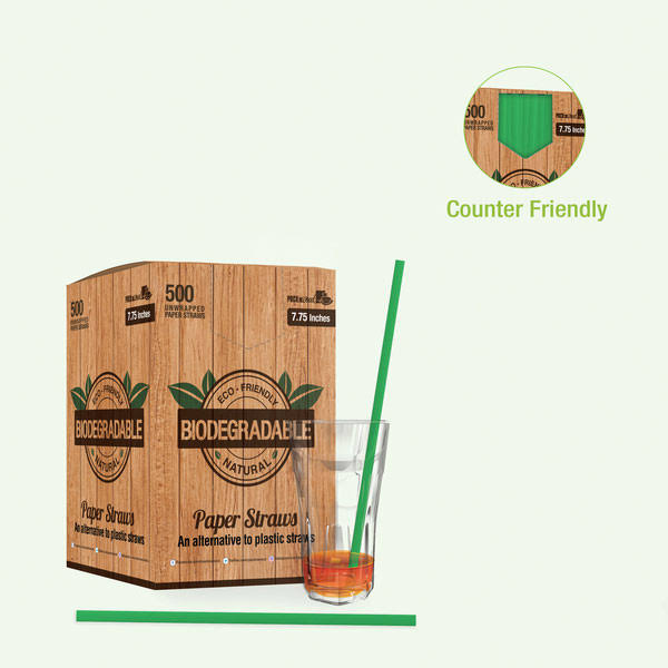 7.75 in. All Green Paper Straw C268279