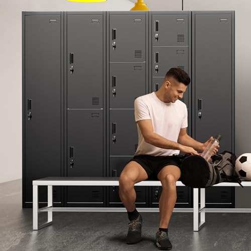 Black 6 Door Steel Lockers T70644