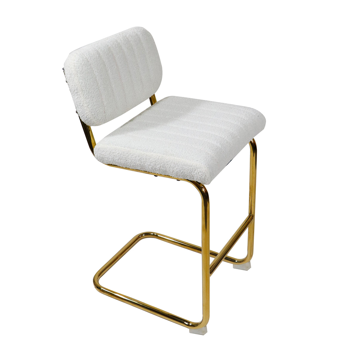 Ivory Boucle Fabric Counter Height Bar Stools Set of 2 M755