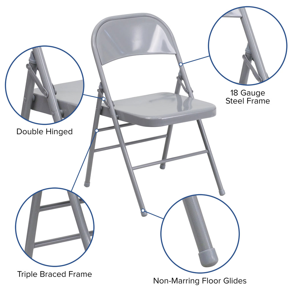 Gray Metal Folding Chair U820