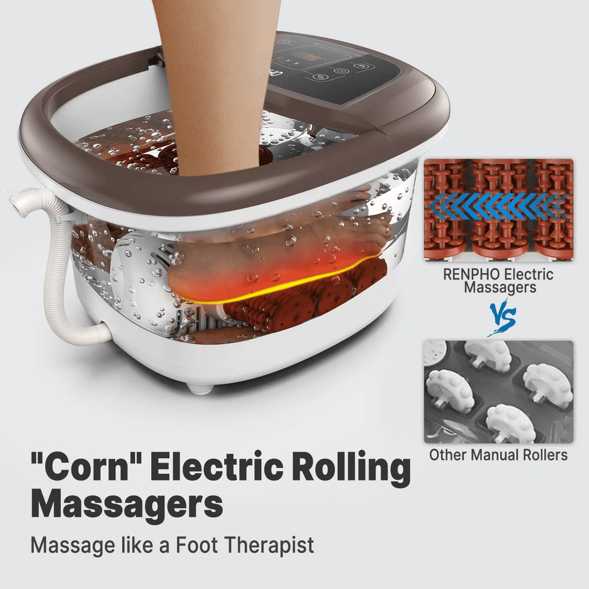 Foot Spa Bath Massager with Heat Bubbles Massage & Jets A486