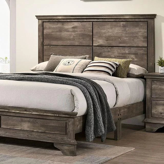 Gray Solid Wood King Bedroom Set 6pcs Q870801