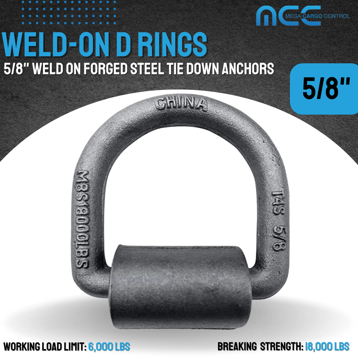 10 Pack Heavy Duty 5/8" Weld-On D Ring for Flatbed Truck Trailer Tie Down F5092