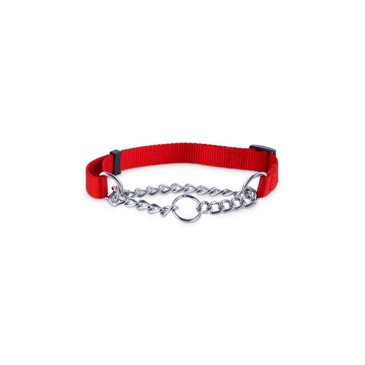 Check Nylon & Chain Dog Collar A7660