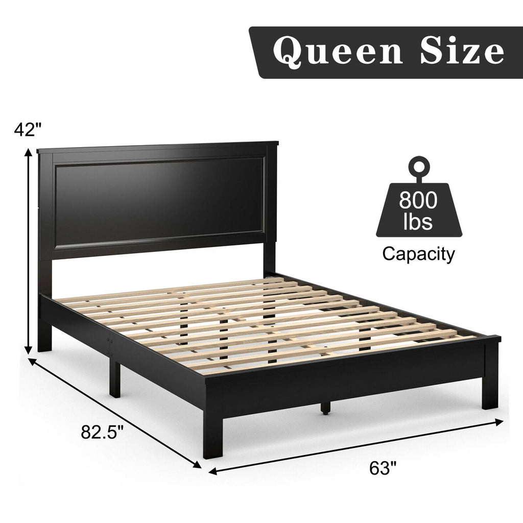 Twin Size Walnut Platform Bed Frame R205506