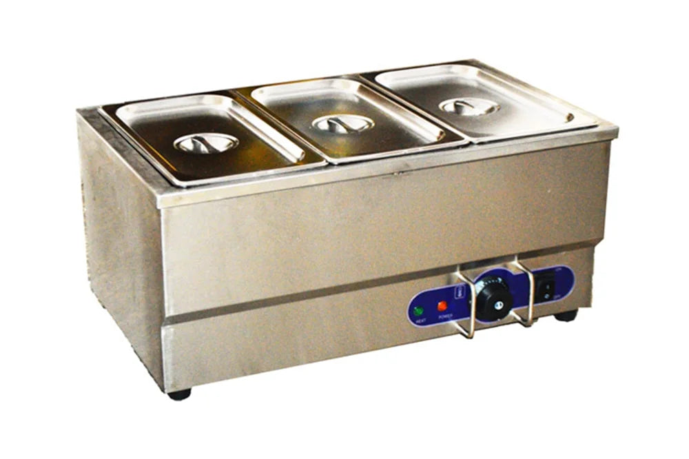 3-Pot Buffet Warmer Steam Table Food Soup Heat Canteen Kitchen Desk Type D426