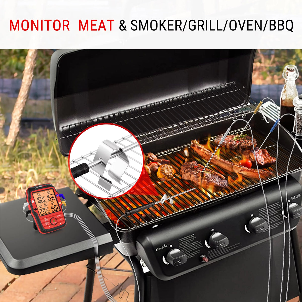 500FT Wireless Meat Thermometer with 4 Probes R428138