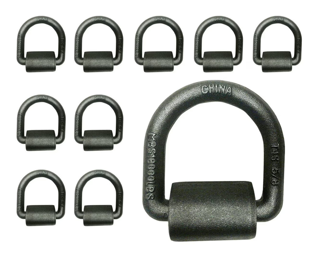 10 Pack Heavy Duty 5/8" Weld-On D Ring for Flatbed Truck Trailer Tie Down F5092