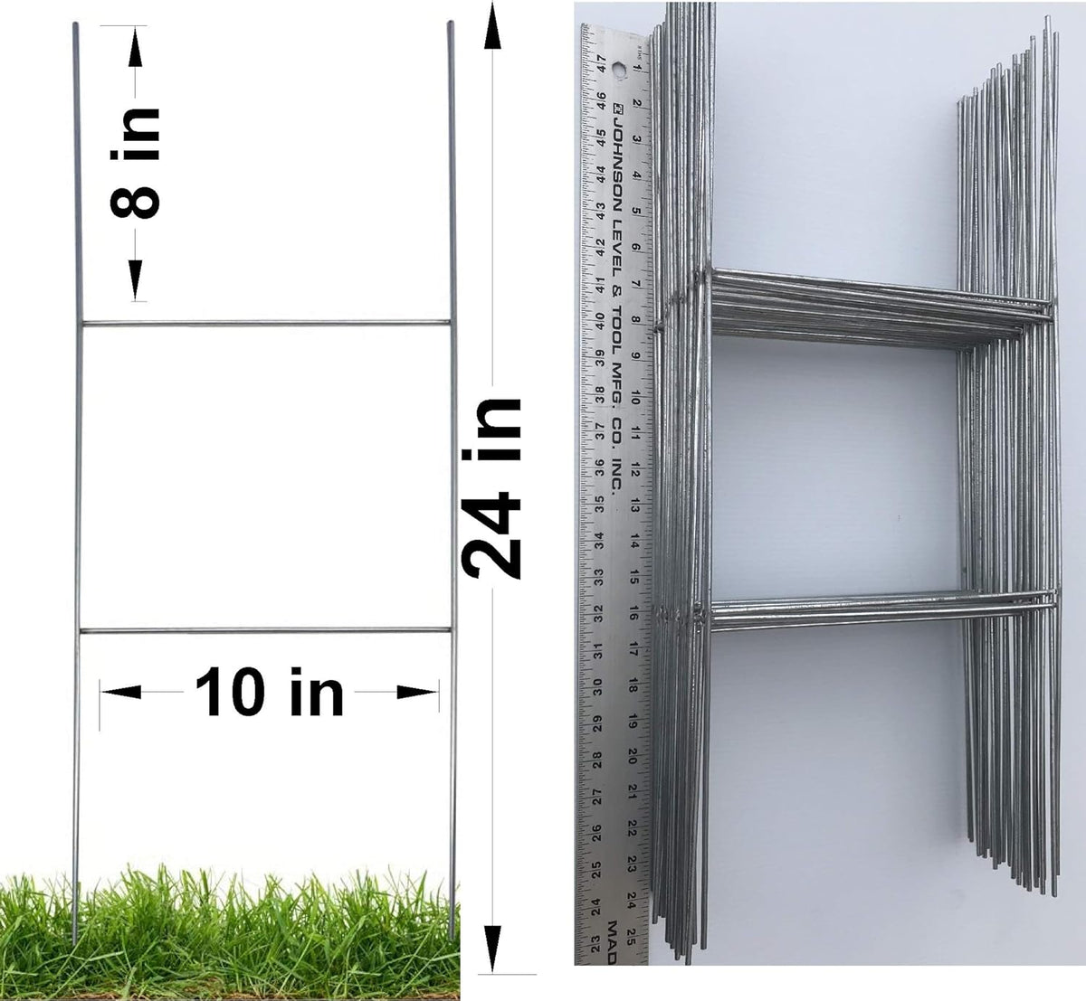100 Pack Galvanized Wire Double H-Frame Stake 24 Tall 10 Wide D60453